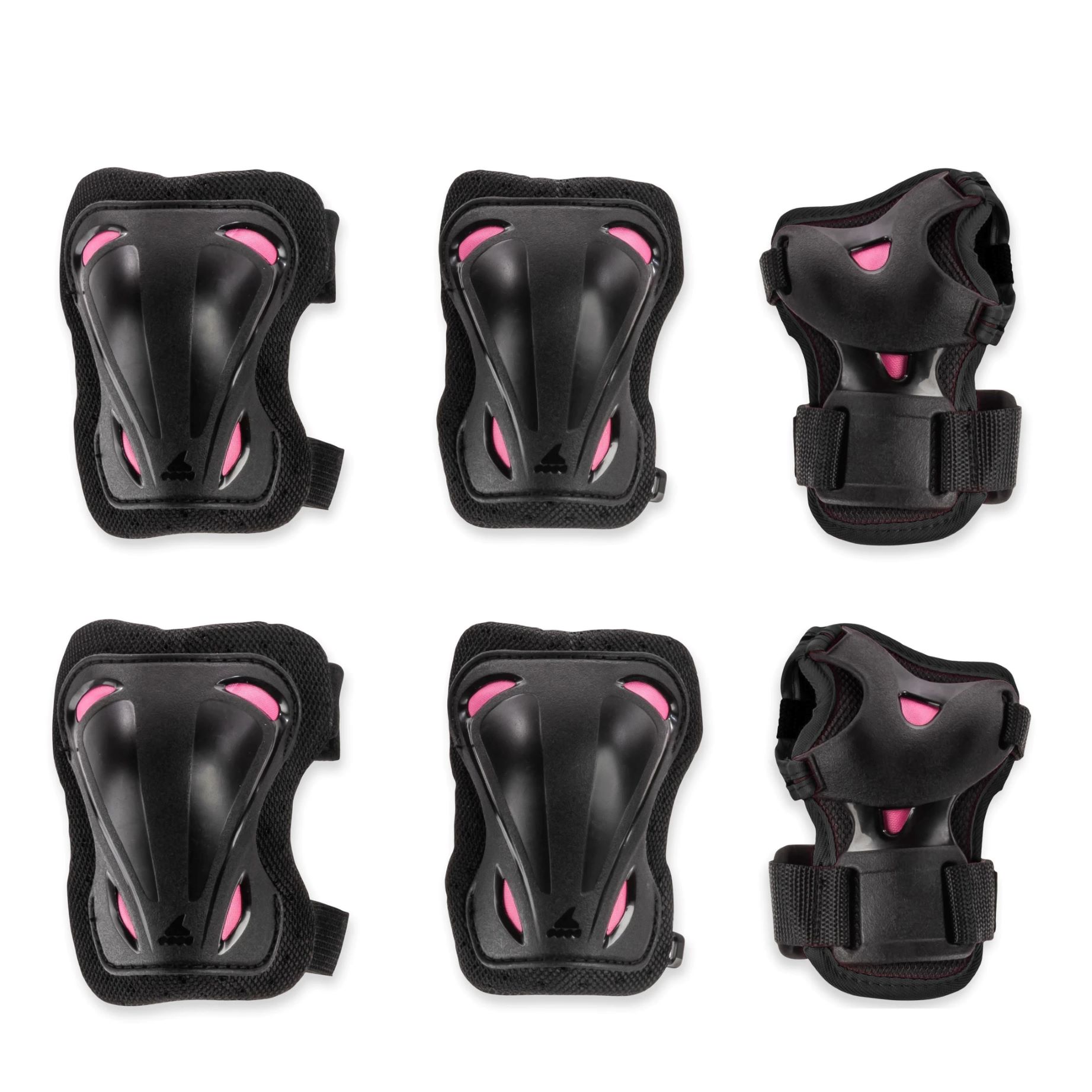 ROLLERBLADE KIT PROTEZIONI SKATE GEAR WOMAN 3 PACK NERO /FUCSIA